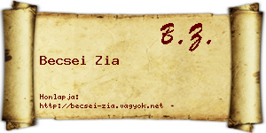 Becsei Zia névjegykártya